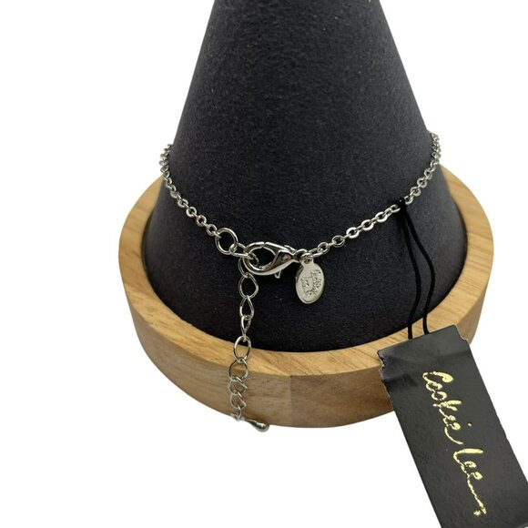 Vintage Cookie Lee Genuine Crystal Anklet‎ LOVE Clear Awareness Ribbon NEW - Picture 10 of 11